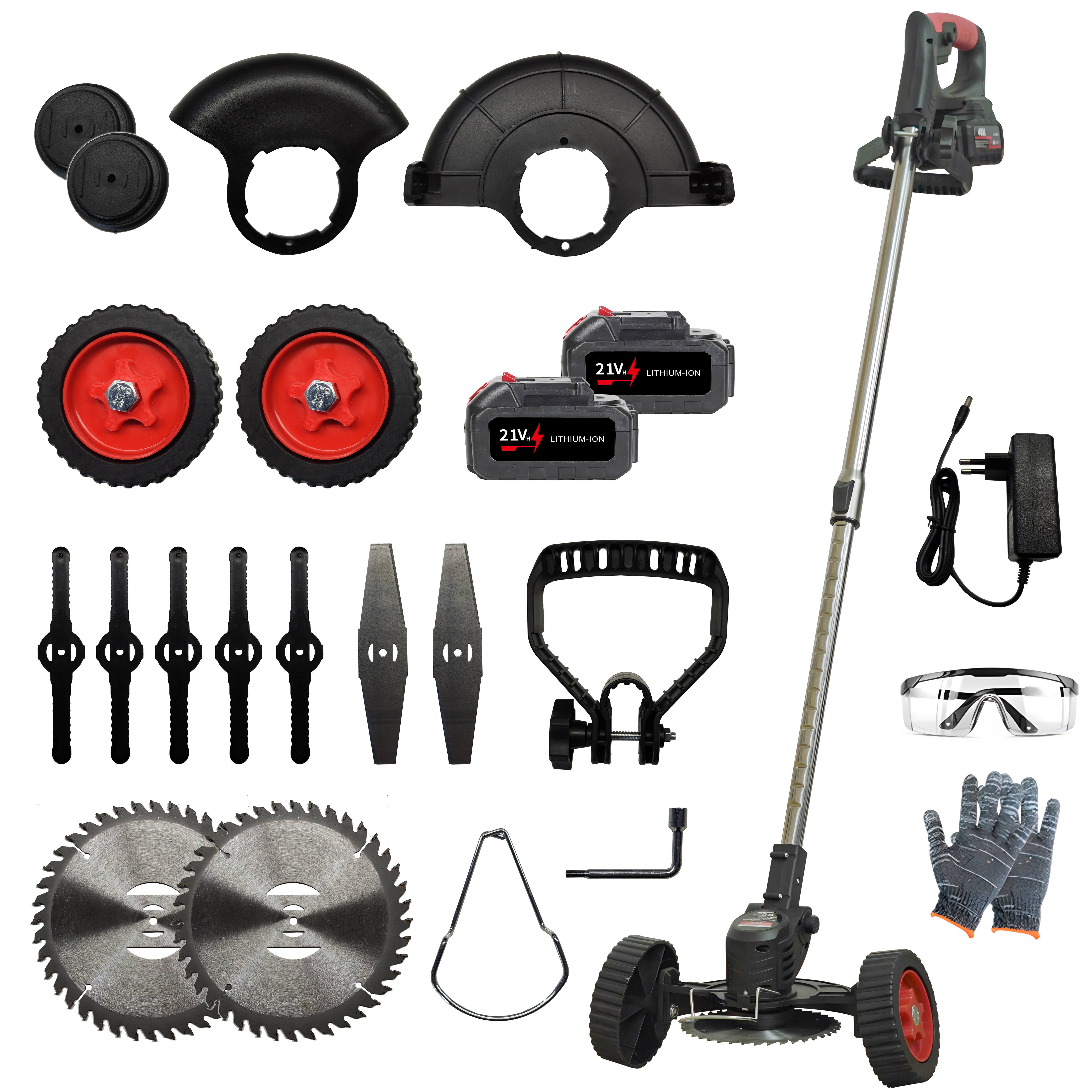 국내발송 VoltMate 독일의 과학과 기술 21V 고성능다목적예초기 바퀴식/핸드예초기 무선충전식리튬전기예초기 배터리 2개 세트 49,850원