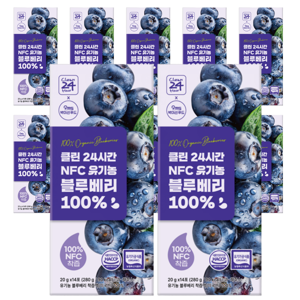 [클린24시간]유기농 NFC 착즙 100% 블루베리즙 스틱형, 280g, 12박스 99,000원