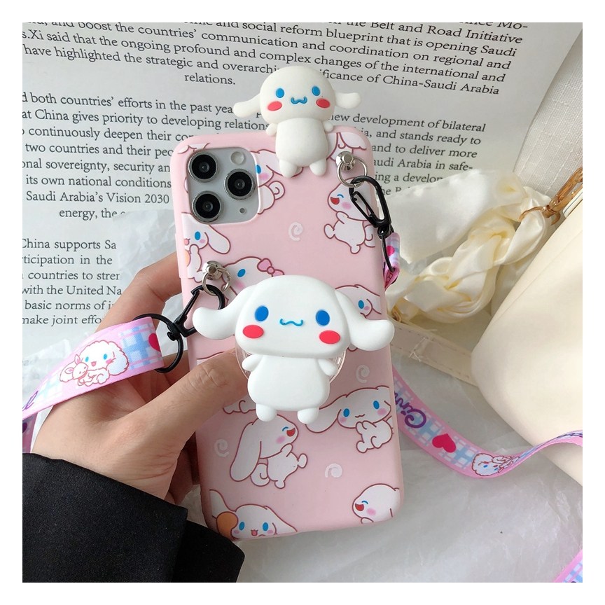 갤럭시 버디3 케이스 핑크 시나모롤 키링 목걸이 어깨끈 18,100원