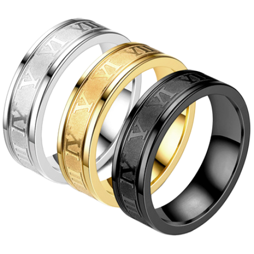 볼던 MR1175 써지컬 스틸 아라비아 로마 숫자 남자 여자 패션 반지 링 9,900원