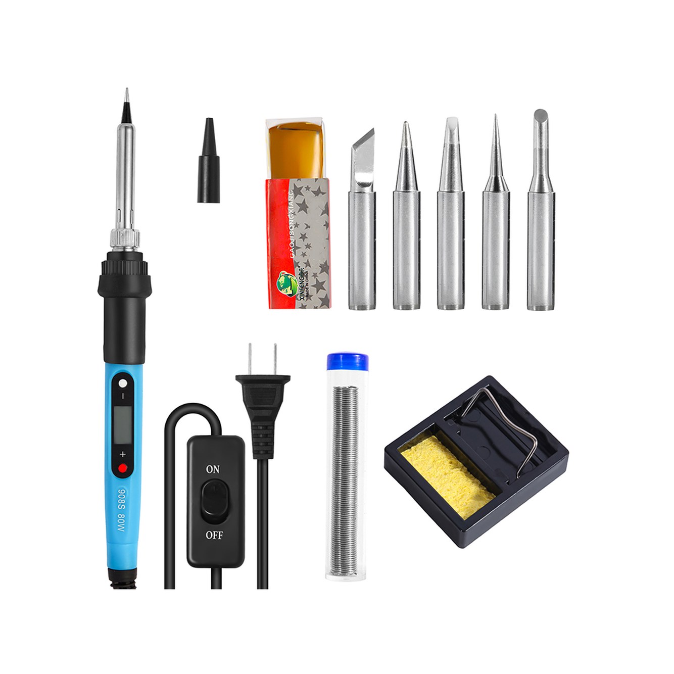전자 제품용 납땜 인두 키트 80W LCD 디지털 조절 가능한 온도 용접 수리 도구 스위치 22,500원