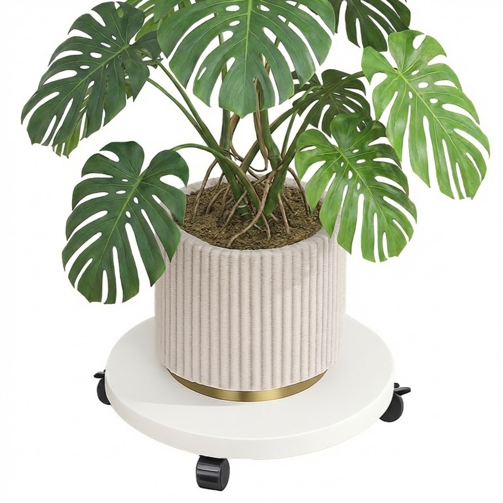 코스넬 이동식 360도 회전 화분 정리대, 화이트, 1개 12,800원