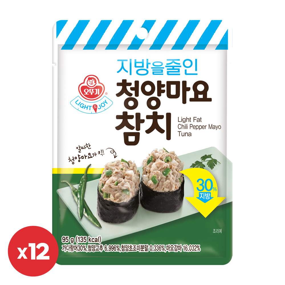 오뚜기 Light&Joy 지방을 줄인 청양마요참치 파우치 95g 12개, 95g, 12개 26,900원