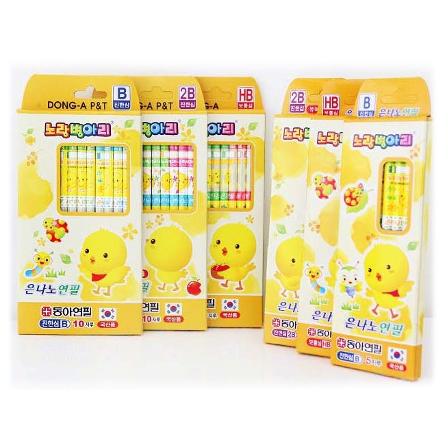 동아연필 노랑병아리 은나노 연필, 5본HB, 1개, 현재가 1,000원