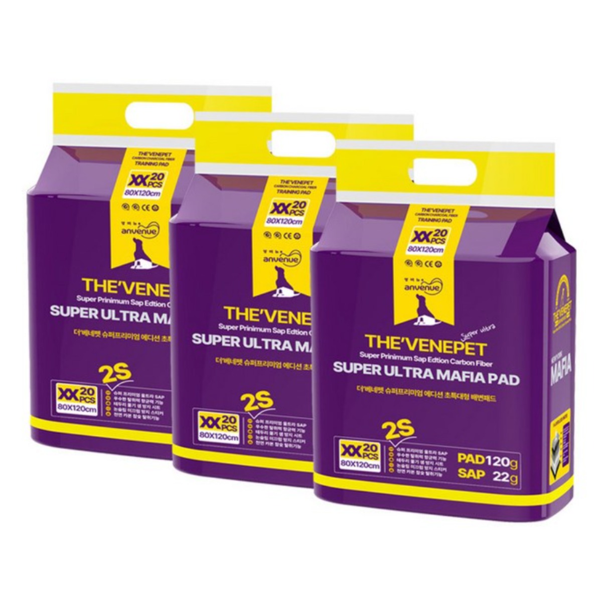 앙비뉴 더베네펫 배변패드 슈퍼특대형 XX사이즈 60매 3팩 80x120cm, 3개, 20개입 76,800원