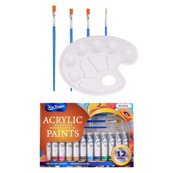 신보웬 아크릴페인트 물감 12ml + 팔레트 + 붓 세트 7,900원
