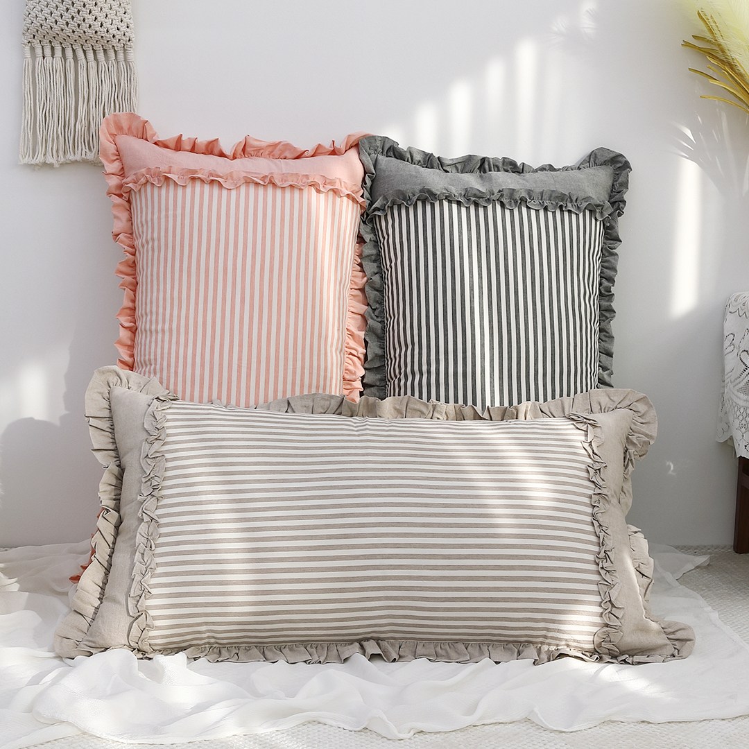 퓨어이즈룸 등쿠션 등받이쿠션 스트라이프 선염 110x60, 스트라이프선염프릴핑크 52,000원