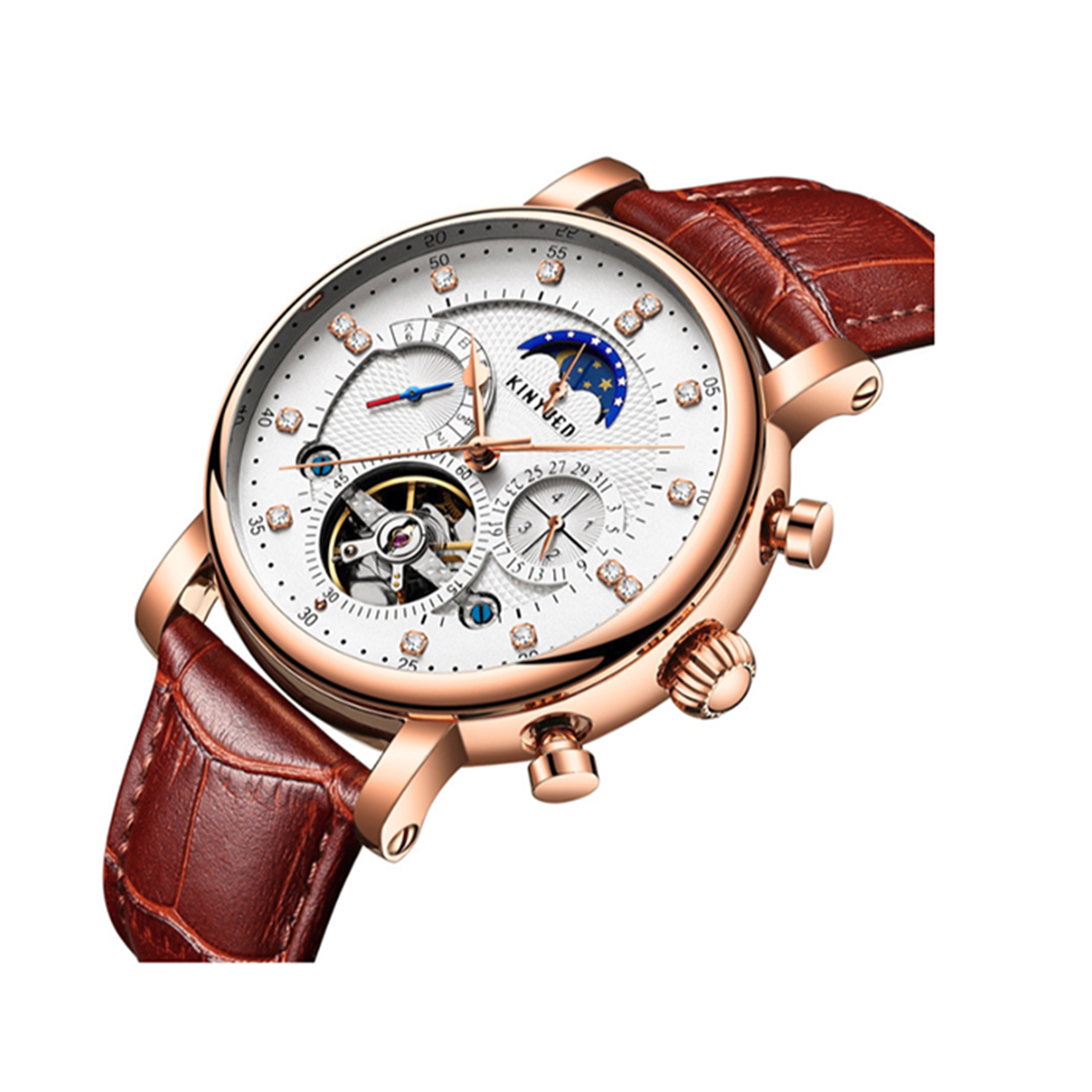 루일로 유러피안 1101 오토메틱 가죽 손목시계 60,000원