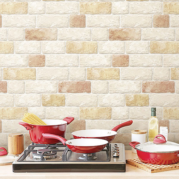 현대시트 벽돌무늬 시트지 인테리어 포인트 벽지 필름, 2. 브라운브릭 6,900원