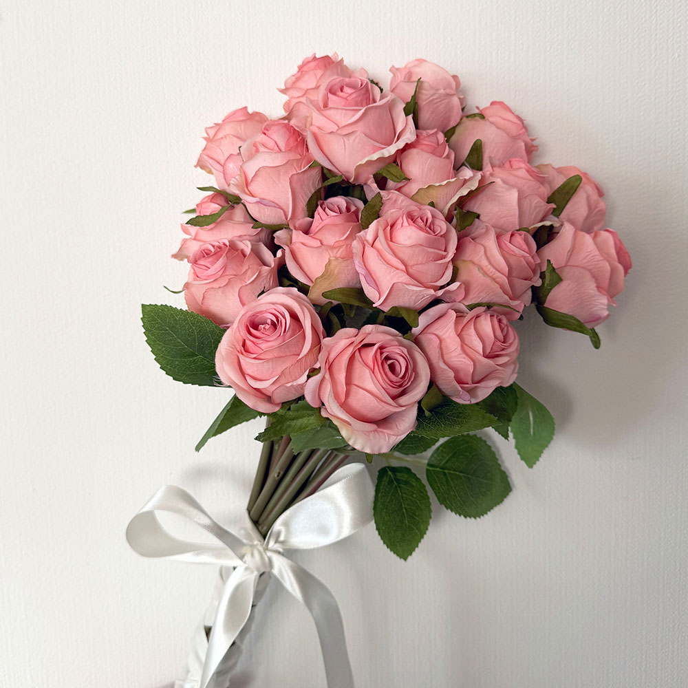 하이오브제 조화 부케 장미 꽃다발 세트 셀프 웨딩 촬영 소품 브라이덜샤워, 1개, 로즈핑크 28,000원