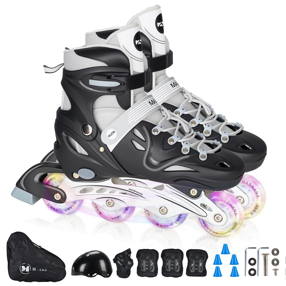 조정 가능한 인라인 스케이트+ 헬멧 + 보호대 세트 성인용 42,000원