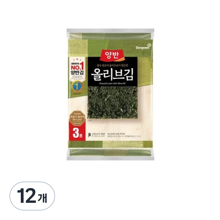 동원 양반 올리브김 전장김, 20g, 12개 22,310원
