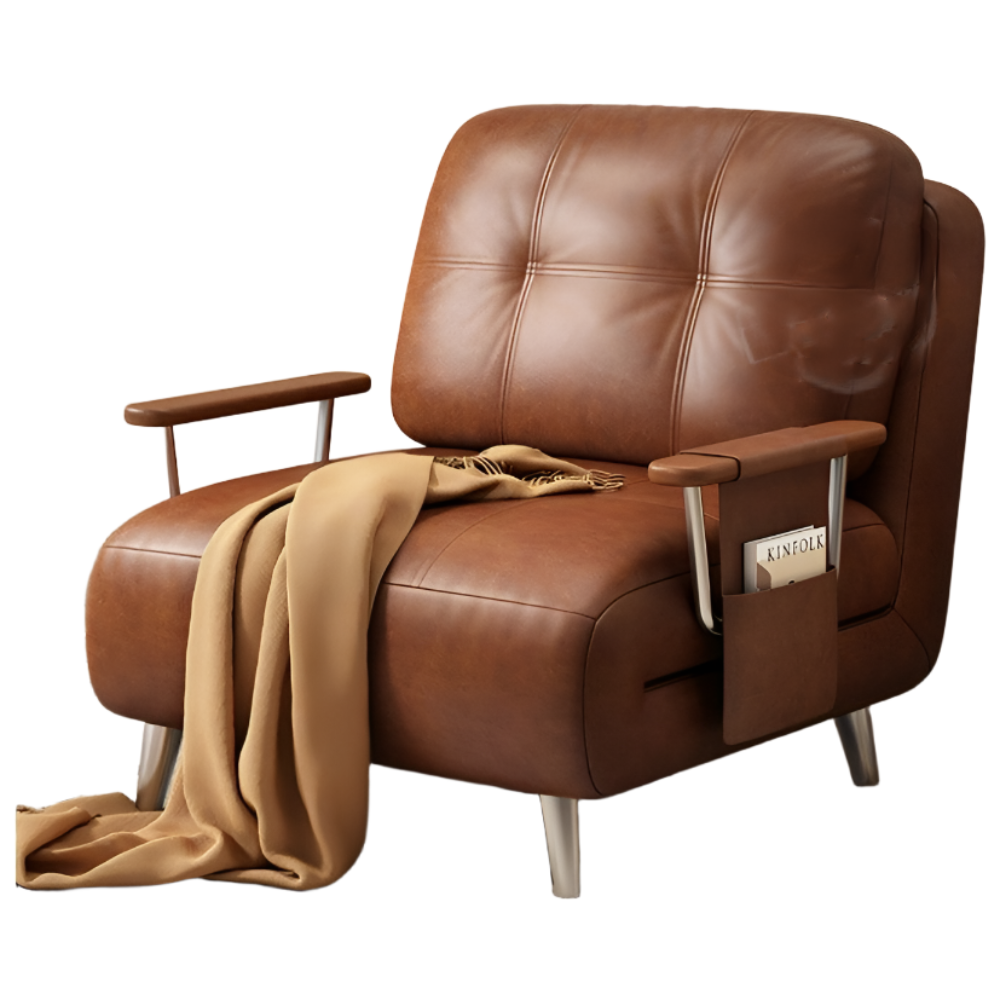 루빌리 접이식 소파베드 소파침대 가죽 인테리어 거실 소파겸침대 1인용 2인용, 브라운 265,000원