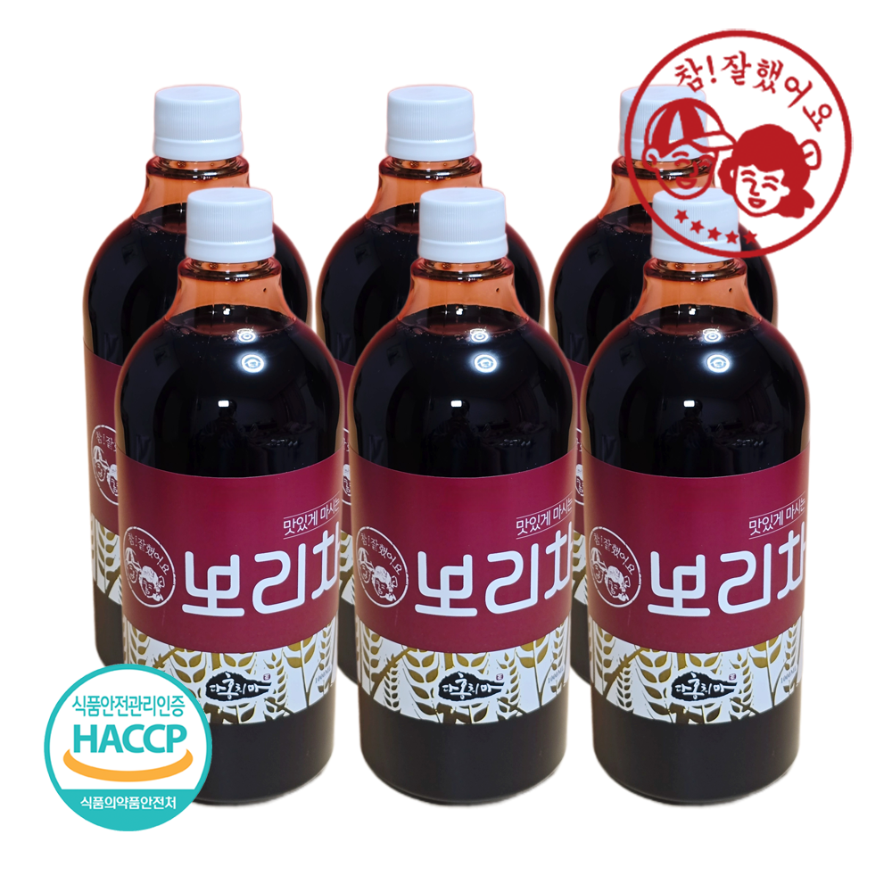 보리차 원액 1000ml 6입, 국산볶은보리100%, 액기스/진액/농축액상/원액/희석 건강음료 보리장수 160,000원