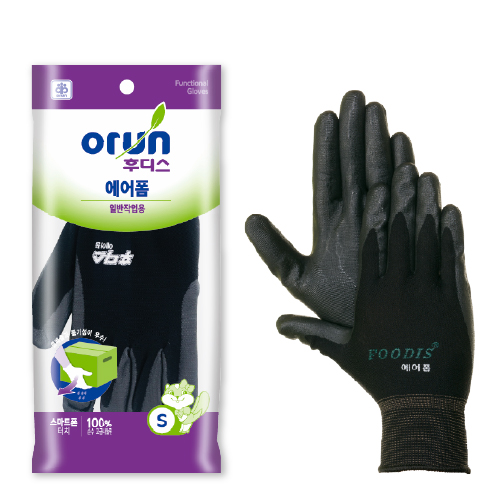 [오런장갑] 후디스 에어폼 스마트폰터치 NBR코팅장갑, 소(S) 10,000원