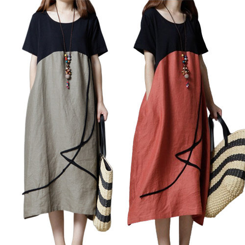 리더스타 여성원피스 당일발송 원피스 루즈핏 반팔원피스 미디원피스 7,610원