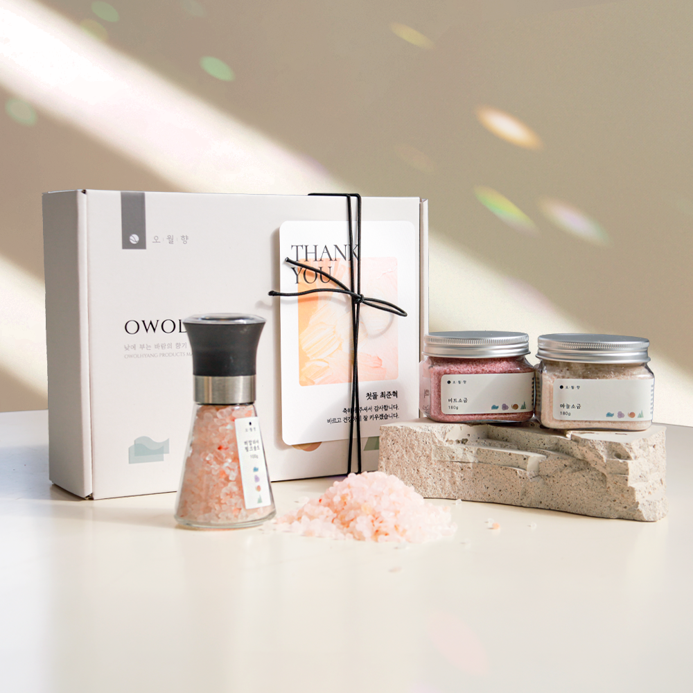오월향 소금 답례품 히말라야 핑크솔트 선물 세트 명절, 1세트, 460g 12,400원