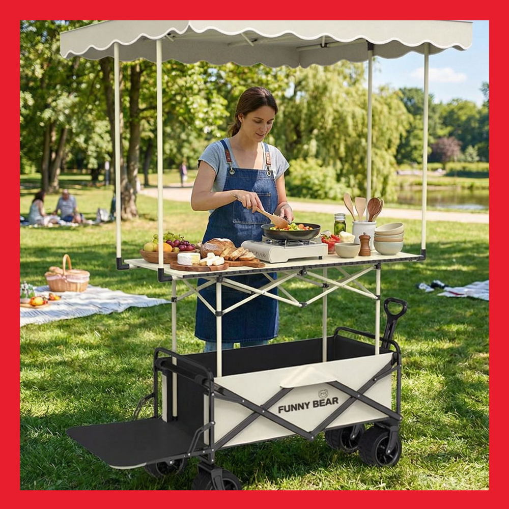 [아웃무브] 접이식 캠핑 웨건 다기능 탁자 아웃도어 카트 휴대용 야외용 273,000원