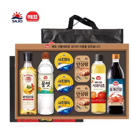 사조 안심특선 V34호 (4세트/1박스) 바삭요리유 물엿 살코기참치 안심팜 사과식초 홍게간장 설날선물세트 109,000원