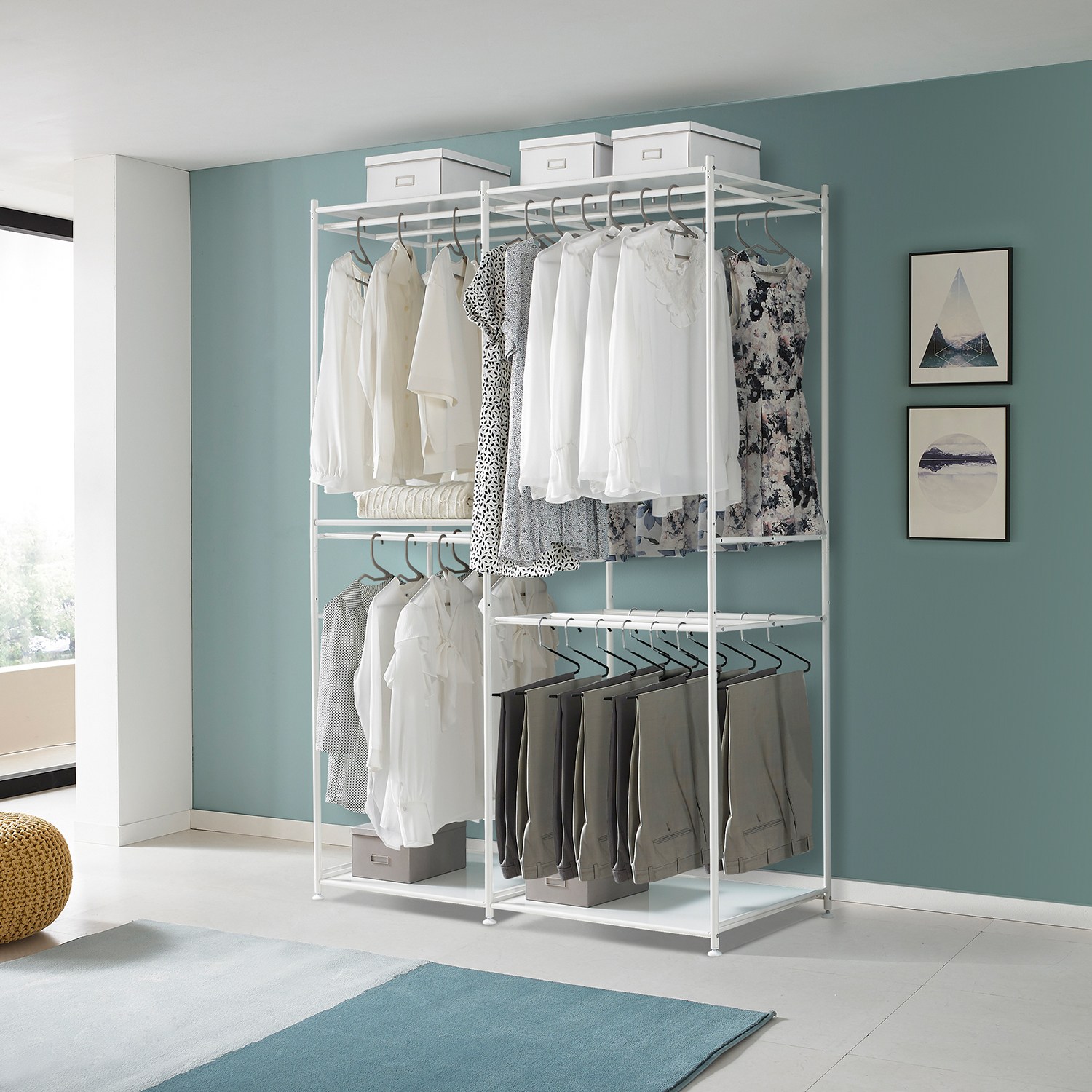 휴센 옷걸이를 두배로 드레스룸 시스템행거 옷장 192,000원