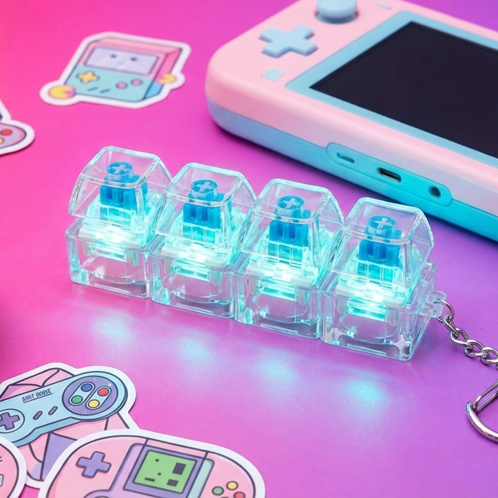 미소피아 LED 청축 키캡 키링 4구 기계식 키보드 키캡 열쇠고리 5,820원