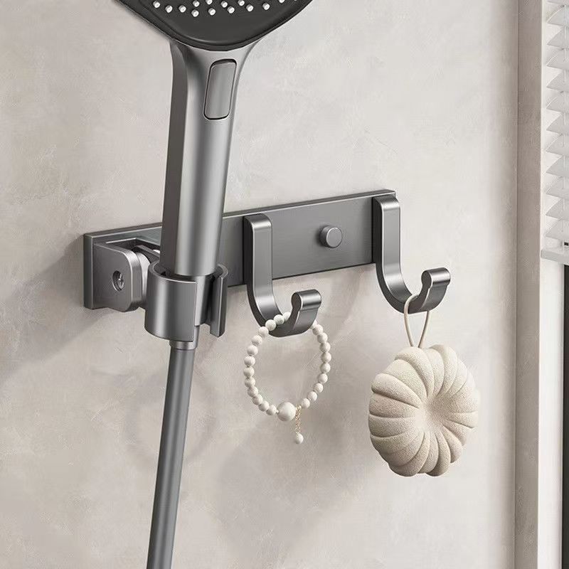 욕실 드릴링 불필요 접착식 조절 가능 샤워 스탠드 걸이형 옷걸이 포함, 회색 9,900원