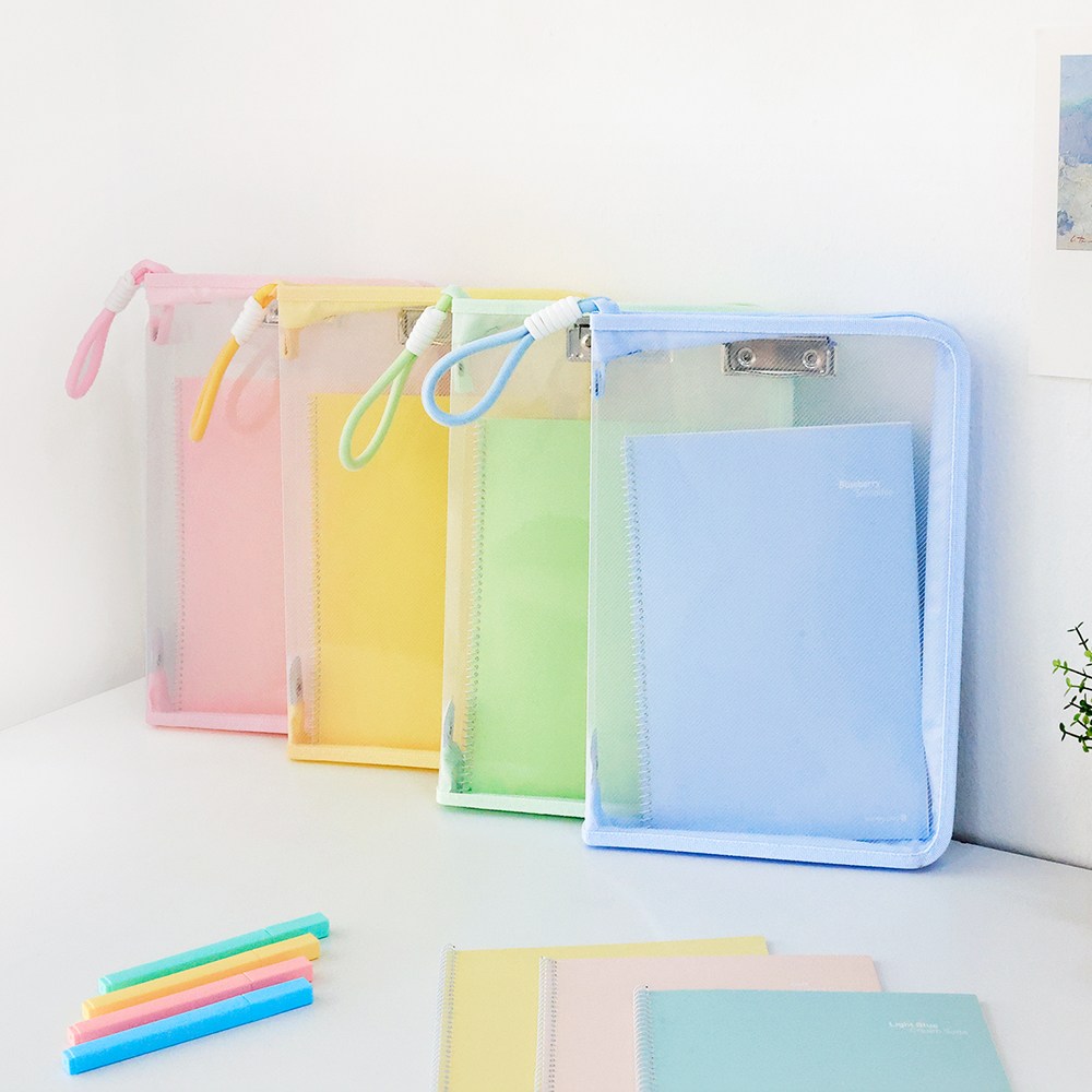 오아트 A4 클립 지퍼 파우치 4종 택1 활동지 파일 신학기 수업 자료 바인더, 1개, 그린 3,500원