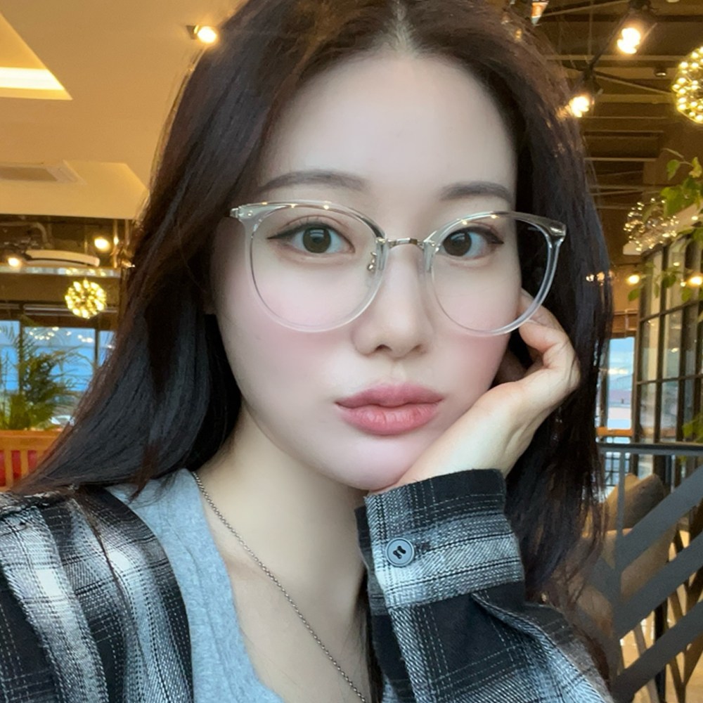 하루홀릭 남여공용 국내생산 동그란 원형 메탈콤비 고급 자외선 블루라이트 차단 투명 패션 뿔테안경 43,000원