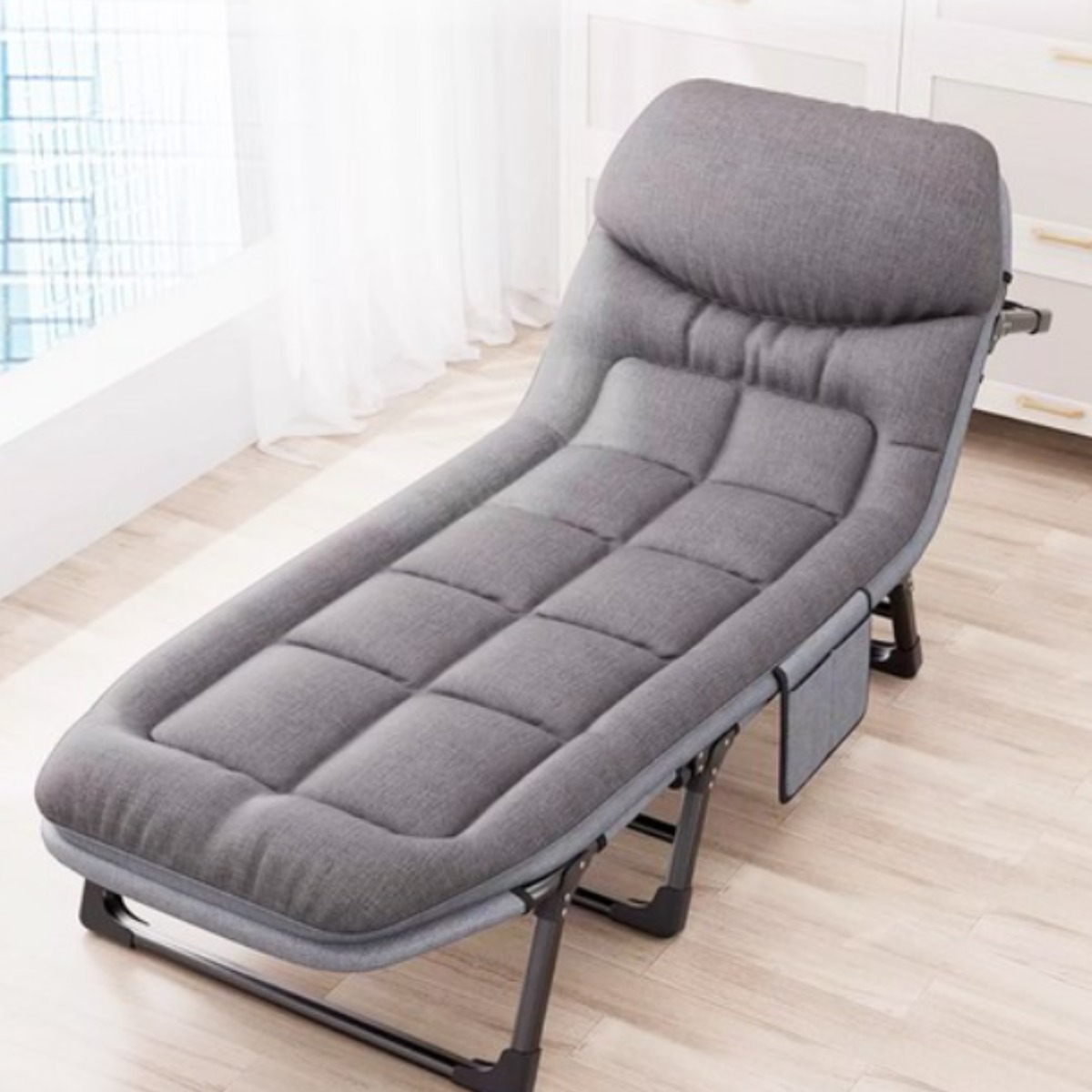 KURUA 무설치 낮잠 접이식침대 6단계 조정 대형 휴대용 야전침대 소음 없고 접이식 싱글침대 31,900원