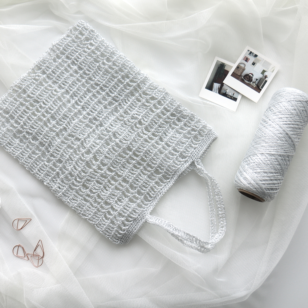 리네아 메탈얀 퓨어 코드 네트백 뜨개실 70g 350m, 메탈실버, 1개 10,000원