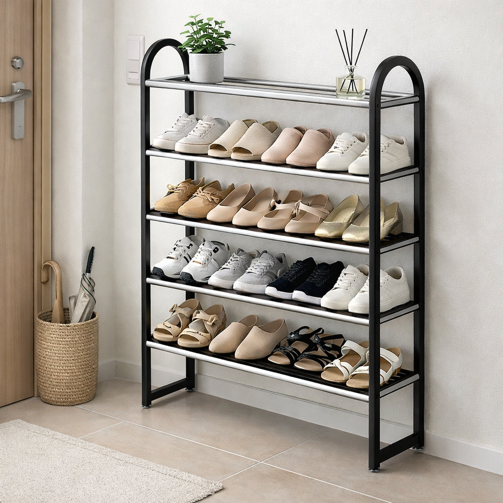 바로바잉 공간활용 튼튼한 신발 정리대 5단, 1개, 블랙 14,800원