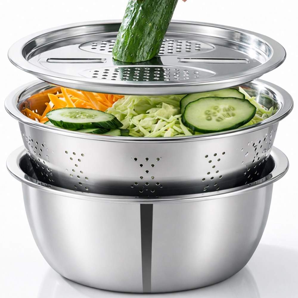 루메이크 올인원 3종 스텐 믹싱볼 + 채반 + 채칼 8,800원