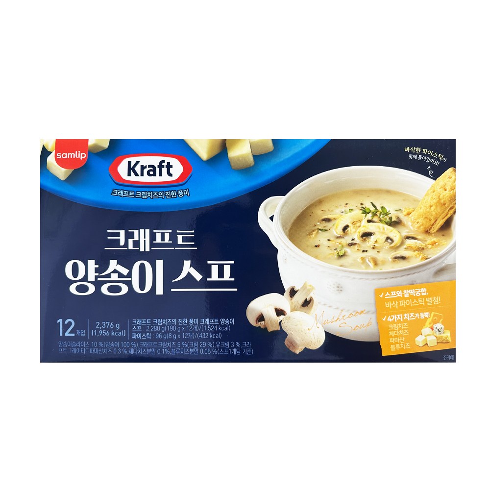 [코스트코무료배송] 삼립 Kraft 크래프트 양송이스프 치즈스프 시리즈, 198g, 12개 20,090원
