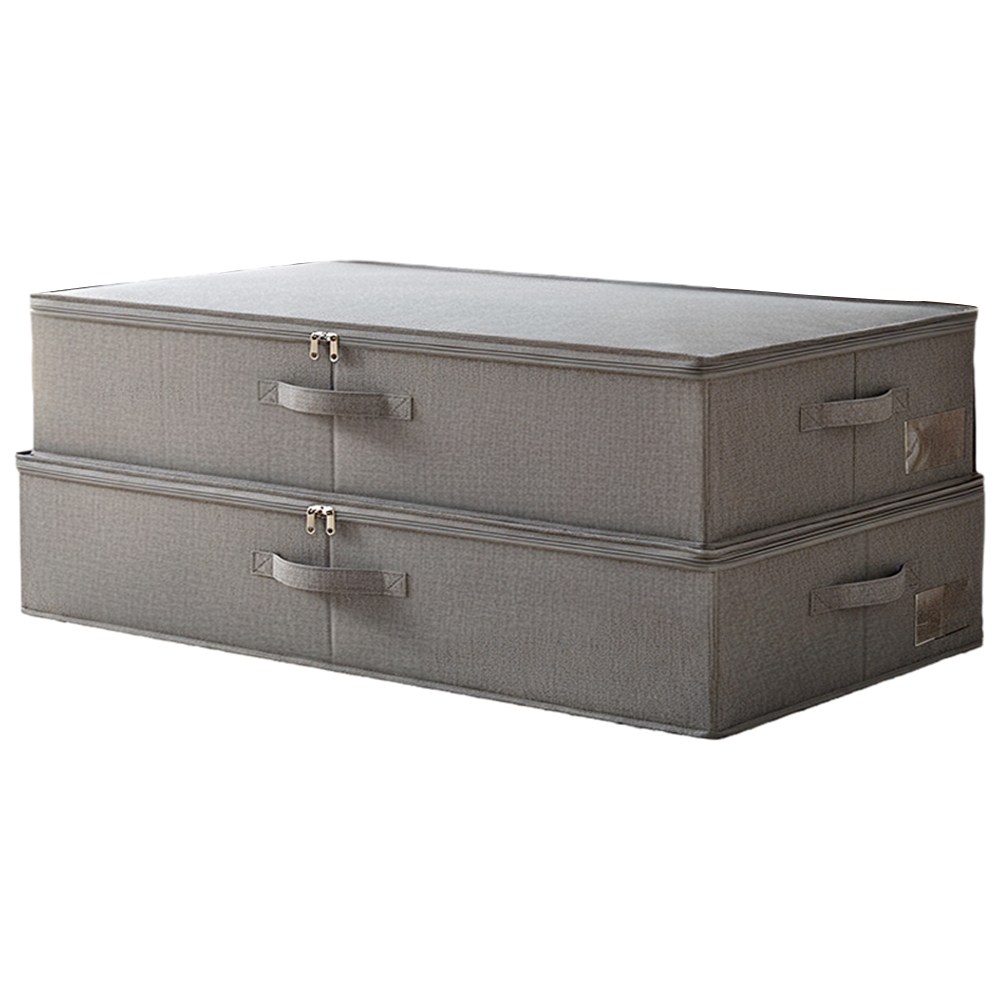 하루살이 고급 린넨 침대밑 수납정리함 틈새 언더베드 패브릭 리빙박스, 그레이, 2개 28,190원