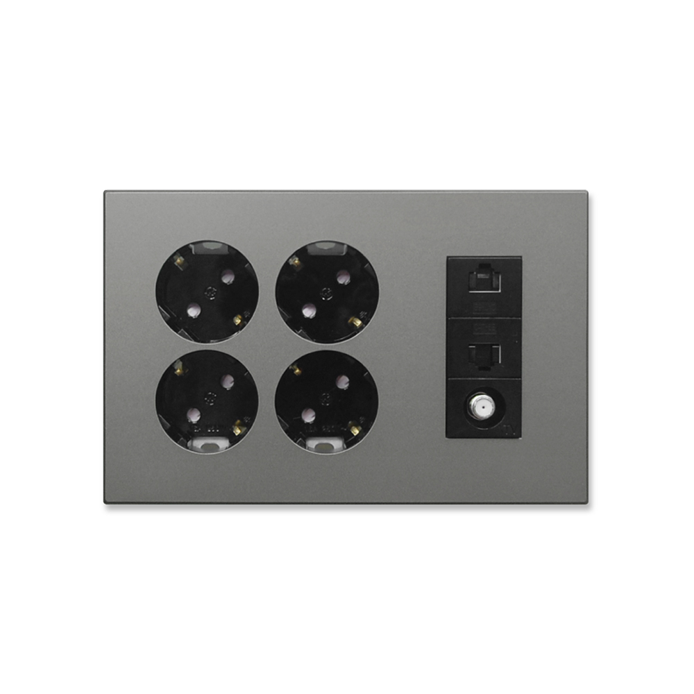 틸인스Ti4 메탈그레이 통합수구 콘센트 4구+RJ45 (8P) 2구+CATV 1방/2방, 1개 23,100원