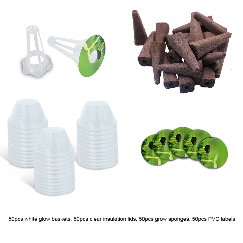 수경재배기 식물 실내 용 스마트팜 수경 재배 키트 교체용 성장 스폰지 레이블 스티커 시스템용 투명 뚜껑 200 개 32,300원