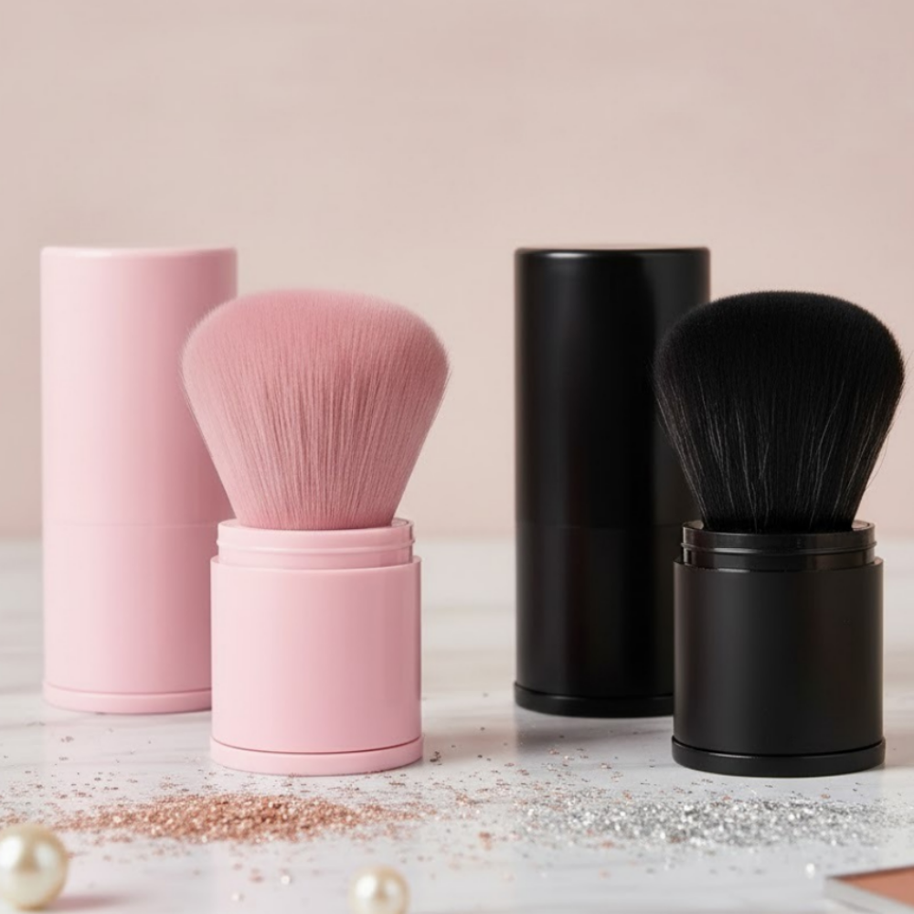 이지앤코 휴대용 미니 메이크업 블러셔 파우더 쉐딩 브러쉬 1+1, 1개, 핑크+블랙 9,900원