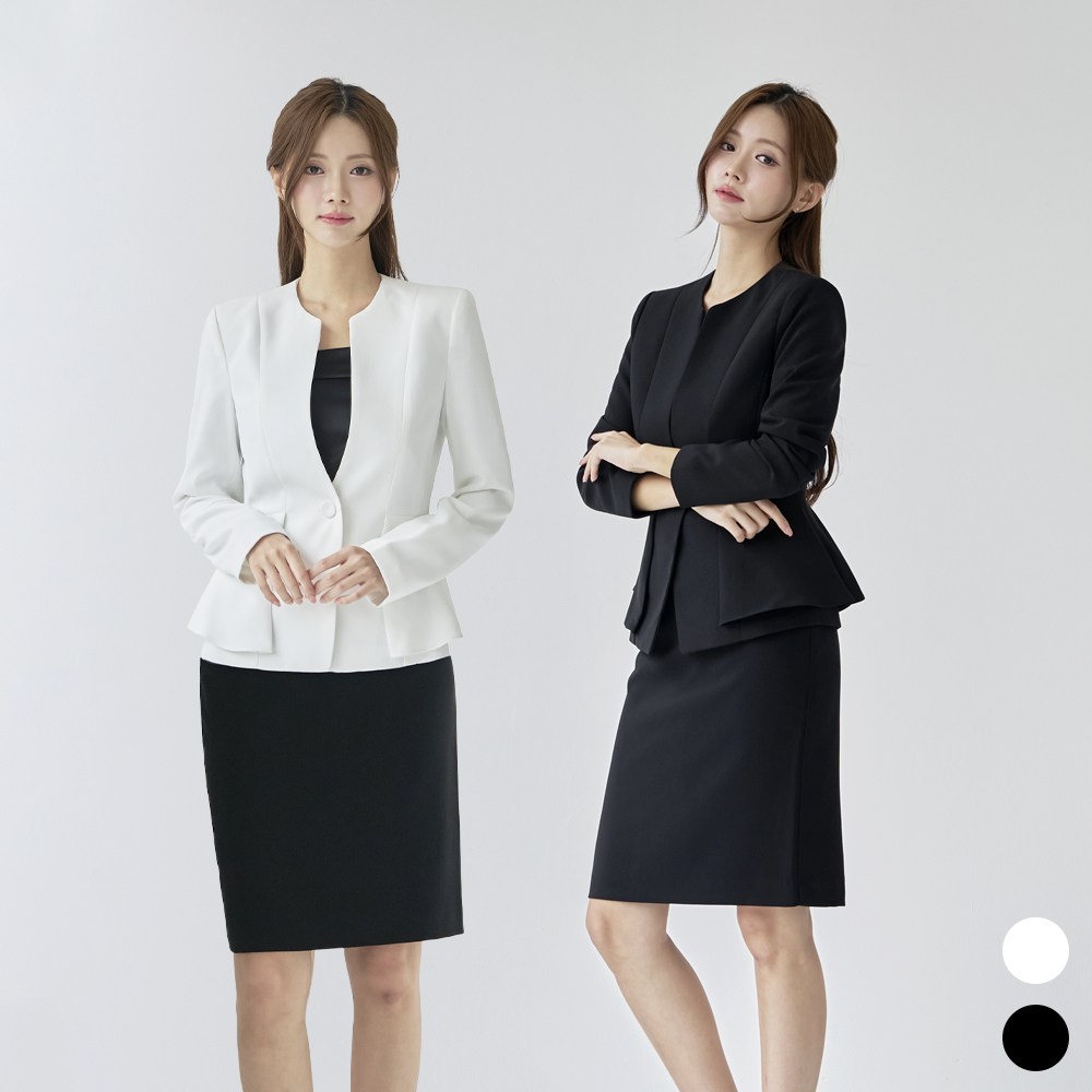 베이직 노카라 여자 정장 셋업 자켓 치마 셋트 면접  [Y날개SET] 126,000원