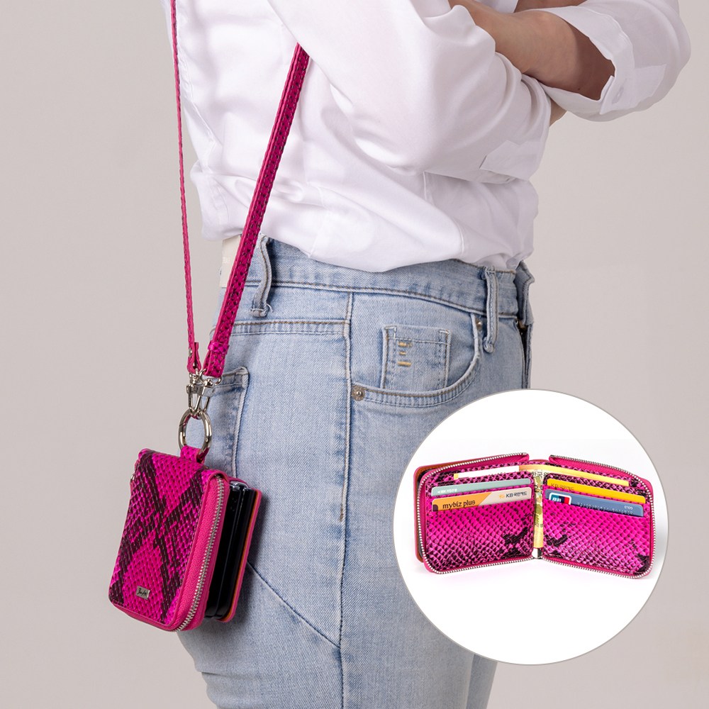 본아띠 천연소가죽 아나콘다 돌체 지갑형 지퍼 힌지보호 갤럭시 Z플립 케이스 +크로스 줄 75,600원