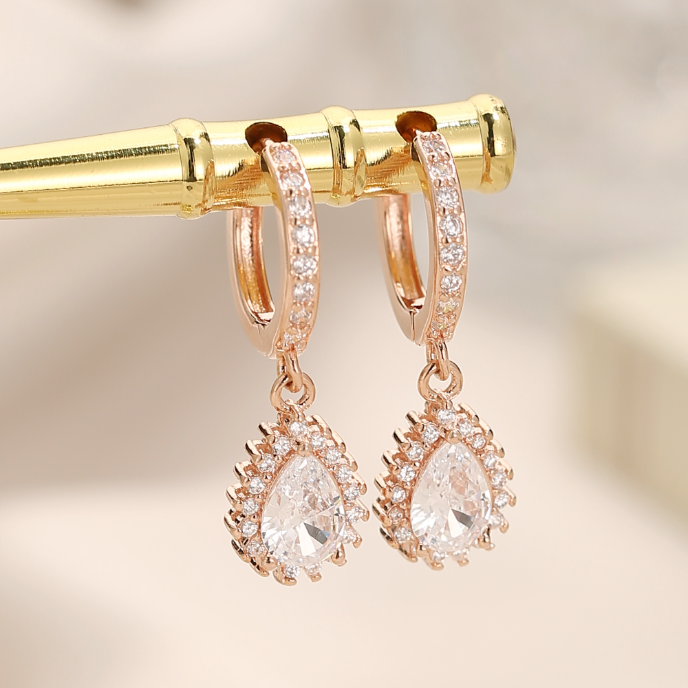 Youmi 여성 명품 14K 도금 원터치 물방울 귀걸이 JL08 22,800원