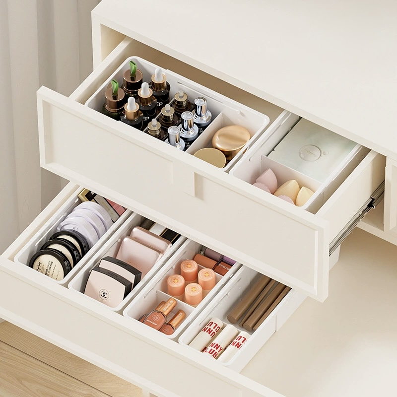 서랍정리함 길이조절 수납함 화장품 정리함 주방 욕실 칸막이 수납 트레이 친환경 PP 화이트, 1개, 화이트(넓은형) 9,900원