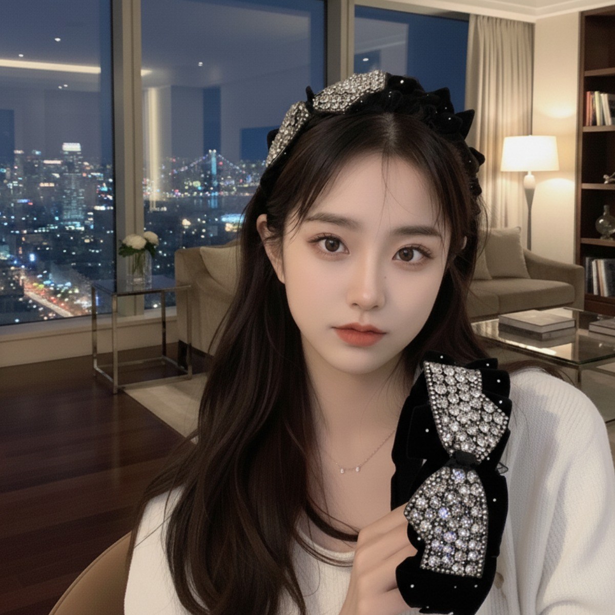 핑크팝 크리스탈 벨벳 큐빅 여성 헤어밴드 고급 머리띠 연주회 머리 장식 화려한 머리띠 아이돌 스타일링 여자 머리띠 보석머리띠 16,430원