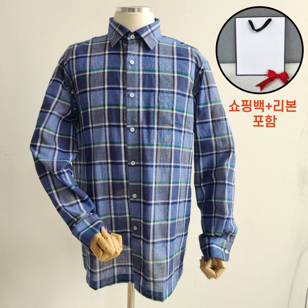 [매장정품] 닥스 DAKS 마 혼방 남성용 체크 긴팔 셔츠 남방 쇼핑백 동봉 65,800원