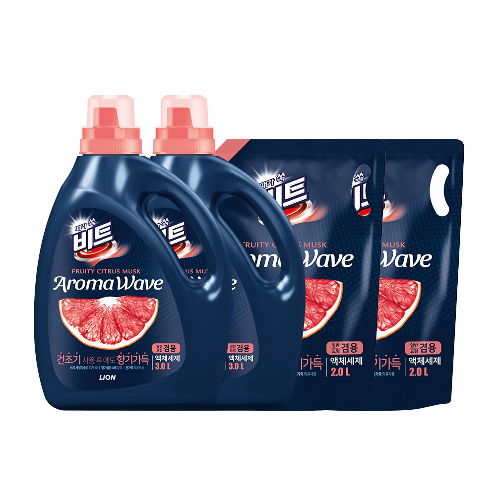 비트 아로마웨이브(향기나는 세제) 겸용 시트러스향 3L용기 x 2개 + 2L리필 x 2개 26,900원
