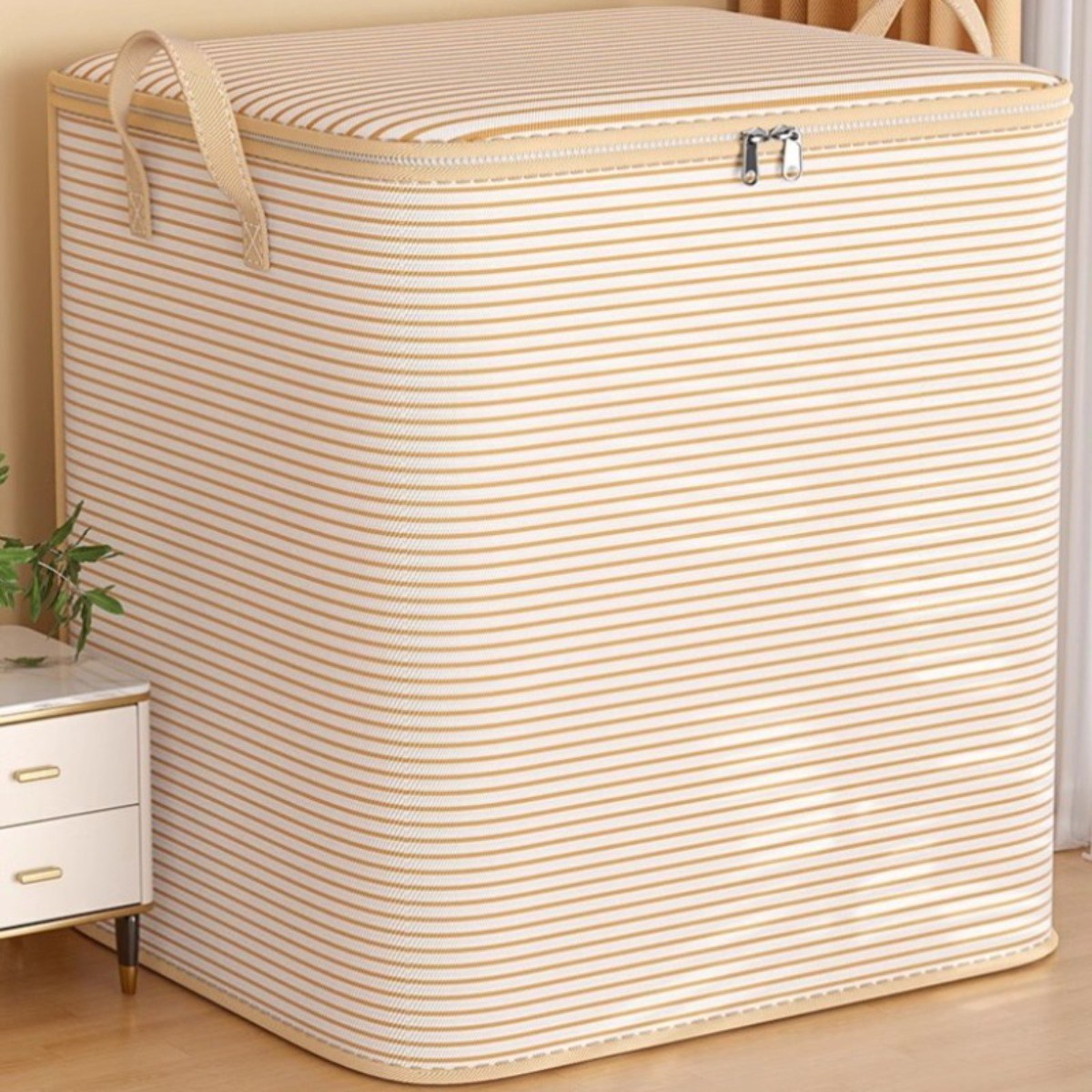 모아봐 대용량 접이식 이불 옷보관 가방, 베이지색, 2개 12,090원