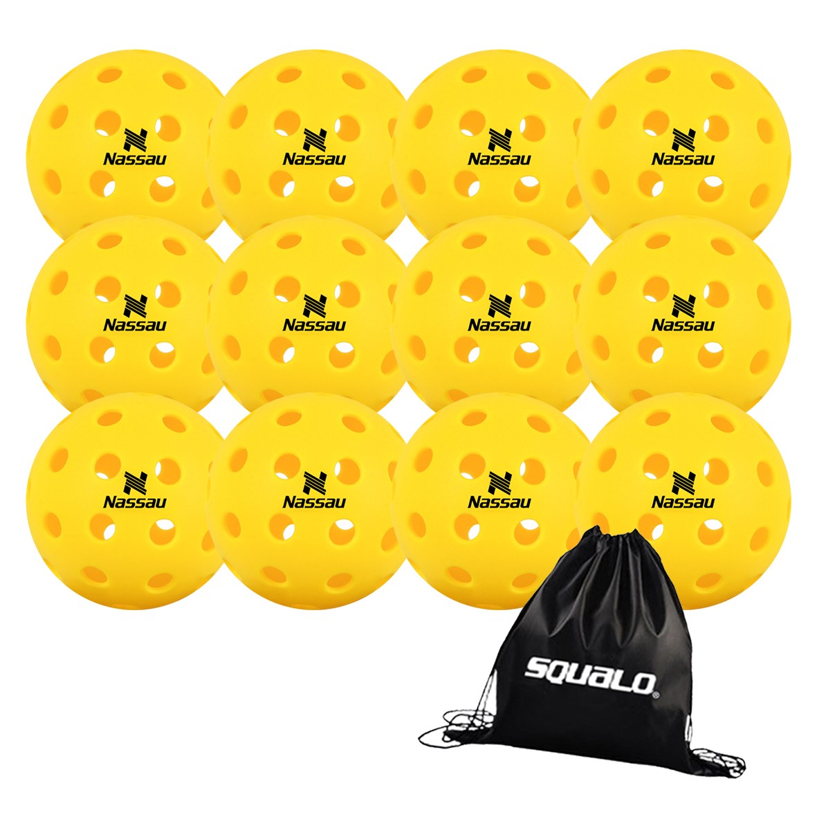 낫소 피클볼 매치볼 연습볼 실내용 실외용 SQ 공가방 포함 트레이닝볼 스포츠 경기용, 1세트, 실외용 12개 + SQ 공 가방 27,900원