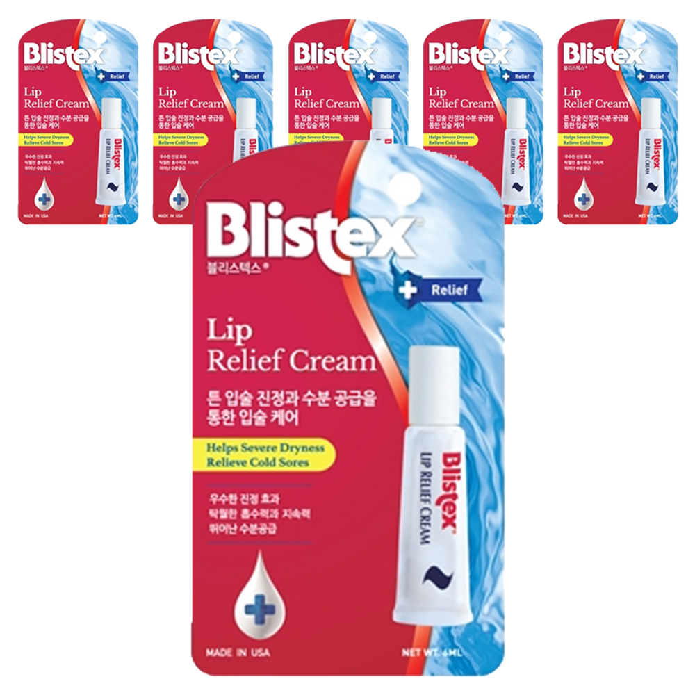 블리스텍스 립 릴리프 크림 립밤, 단일 색상, 6g, 6개 16,560원