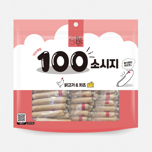 펫어스 대용량 강아지 고양이 겸용 백소시지 100p+5p 증정 북어맛, 900g, 100개, 혼합맛(닭고기/치즈) 15,500원