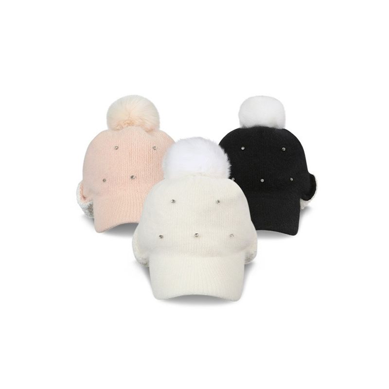 선덜랜드 여성 방한 큐빅 방울 골프모자 - 16142CP74, 핑크/Free, 1개 29,900원