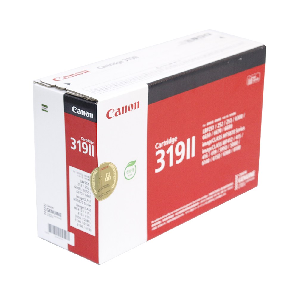 캐논 정품인증 MF416dw 토너 검정 CRG-319II 평균 6400매 186,300원